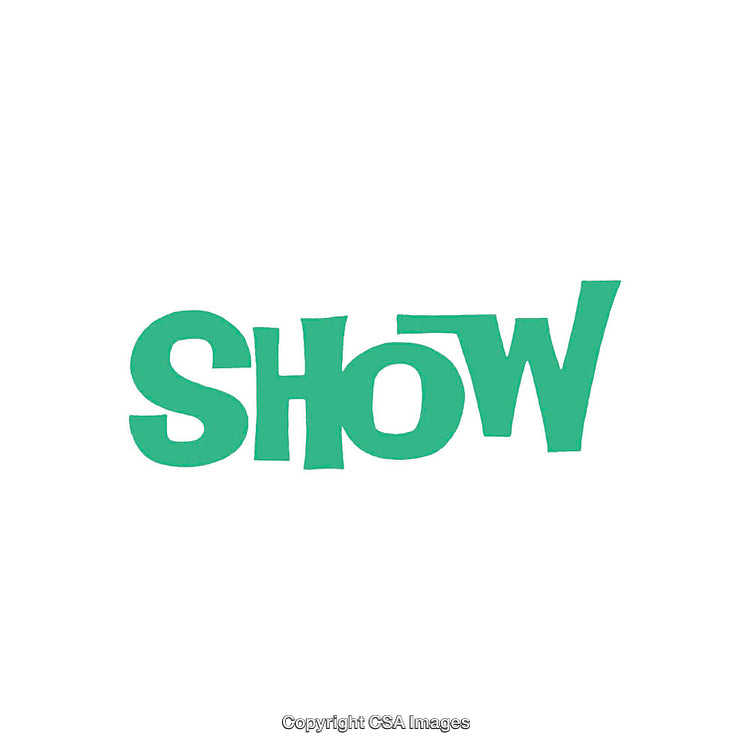 Bold Green Text Illustration Focused on the Word Show in a Creative Style