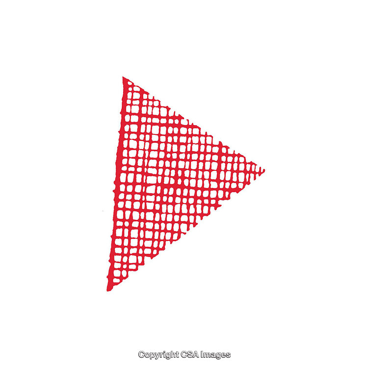 Red Abstract Geometric Mesh Patterned Triangle on White Background