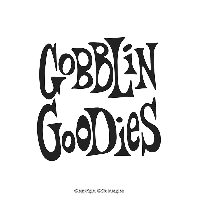 Creative Halloween Text Design Featuring Goblin Goodies in Spooky Font Style