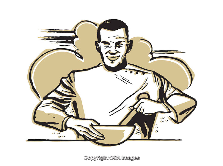 Illustration of a Chef Preparing Food with Professional Tools
