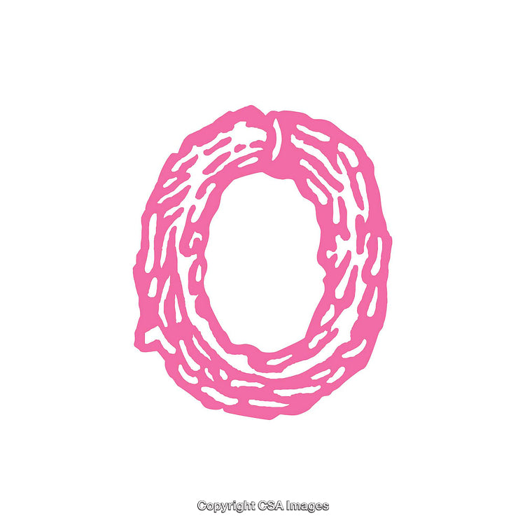 Pink Artistic Representation of the Letter O on White Background