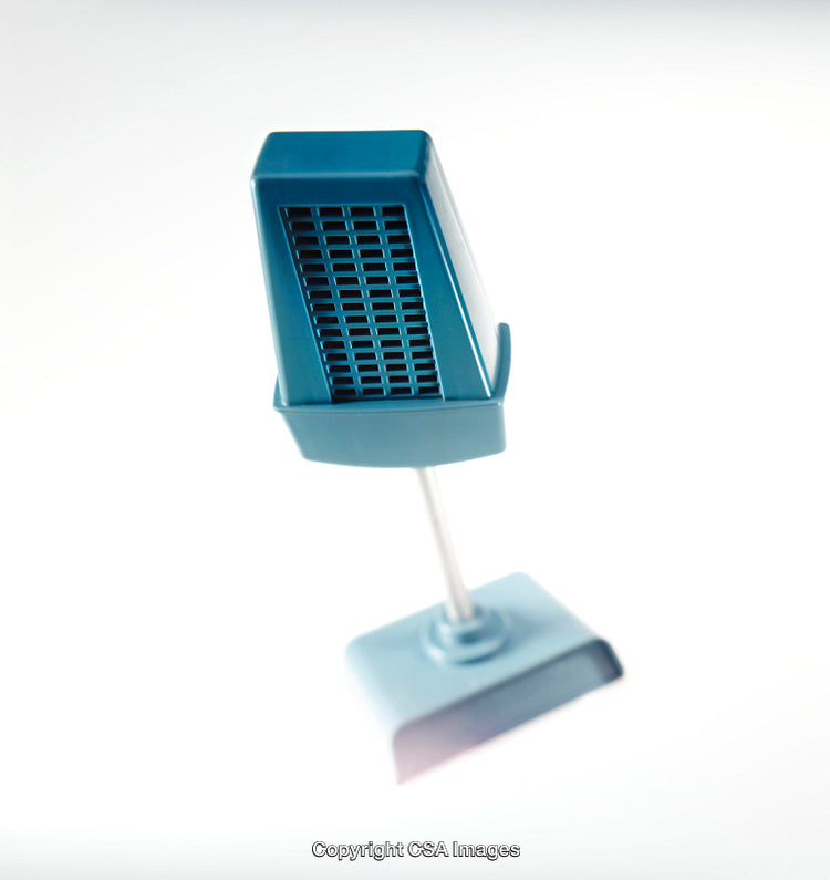 Blue Retro Styled Toy Appliance on White Background