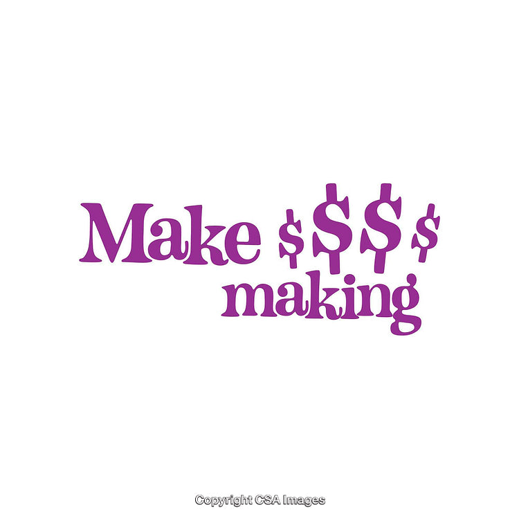 Purple Typography with Dollar Signs Reflecting Financial Success