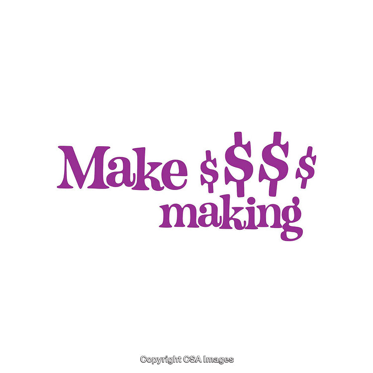 Purple Typography with Dollar Signs Reflecting Financial Success