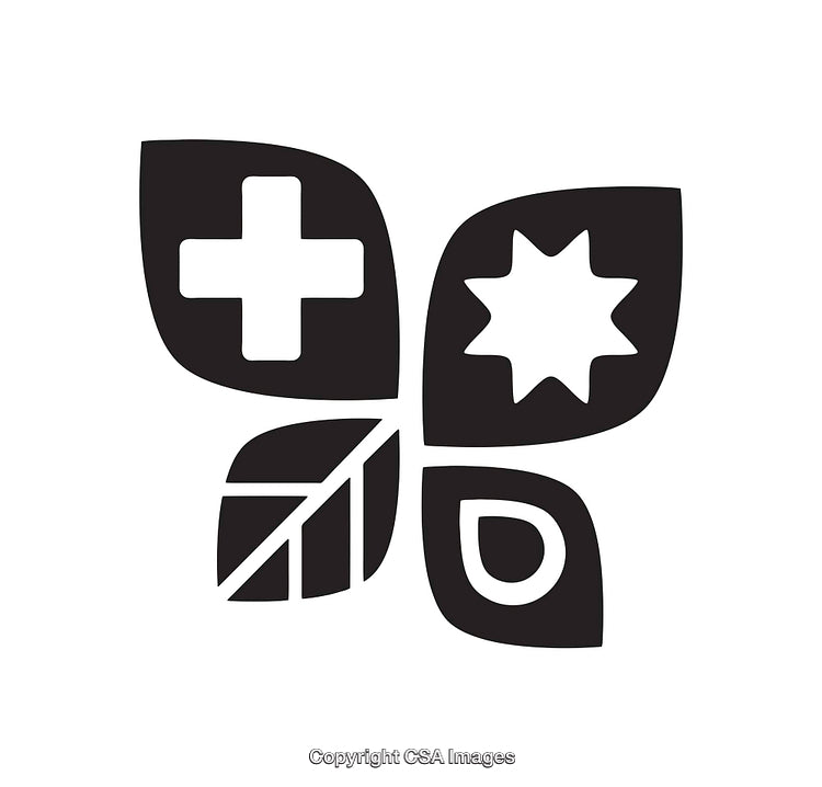 Abstract Black and White Symbol Illustrating Nature and Harmony Elements
