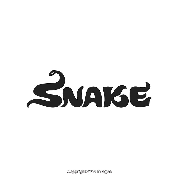 Creative Snake Word Logo with Illustrated Typography in Black