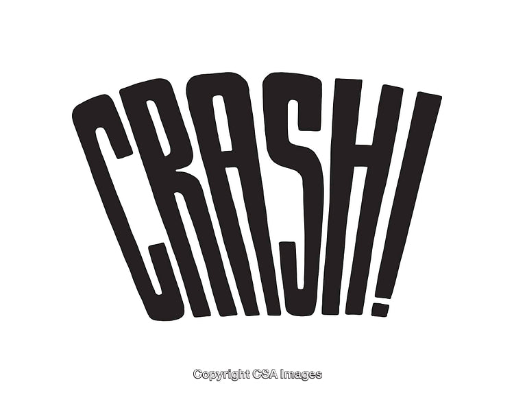 Black and White Graphic Text Exploding with Comic Style Impact