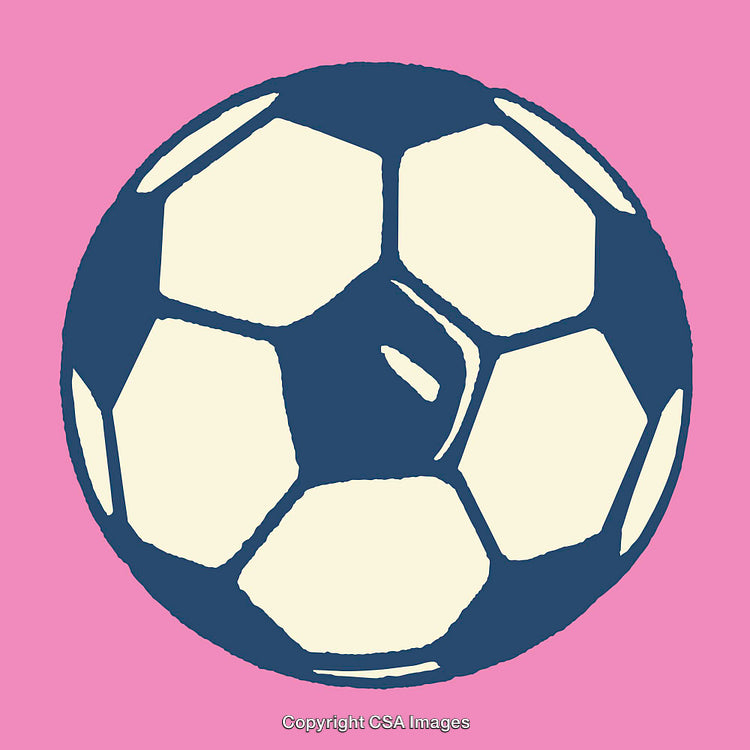 Graphic Illustration of a Soccer Ball on Pink Background