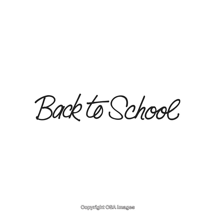 Hand-Drawn 'Back to School' Typography on a White Background