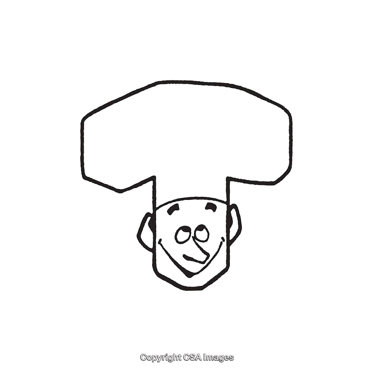 Whimsical Black and White Chef Illustration, Line Art Artwork