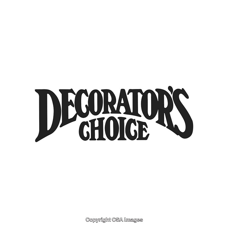 Stylized Black Text Logo Featuring 'Decorator's Choice' in Bold Fonts