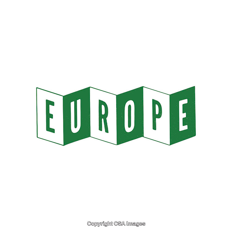 Creative Art Depicting the Word Europe in a Folded Map Design