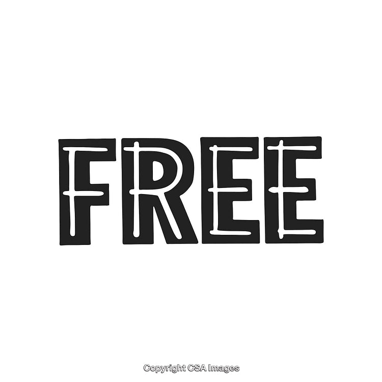 Black-and-White Bold Typography Featuring the Word 'Free' in Unique Style