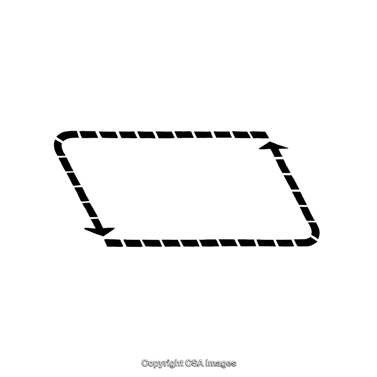 Minimalist Dashed Arrow Rectangle Design in Black and White