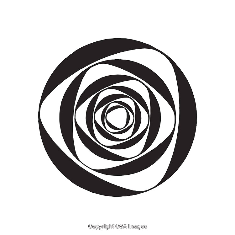 Monochromatic Spiral Illustration with Geometric Layers and Abstract Design