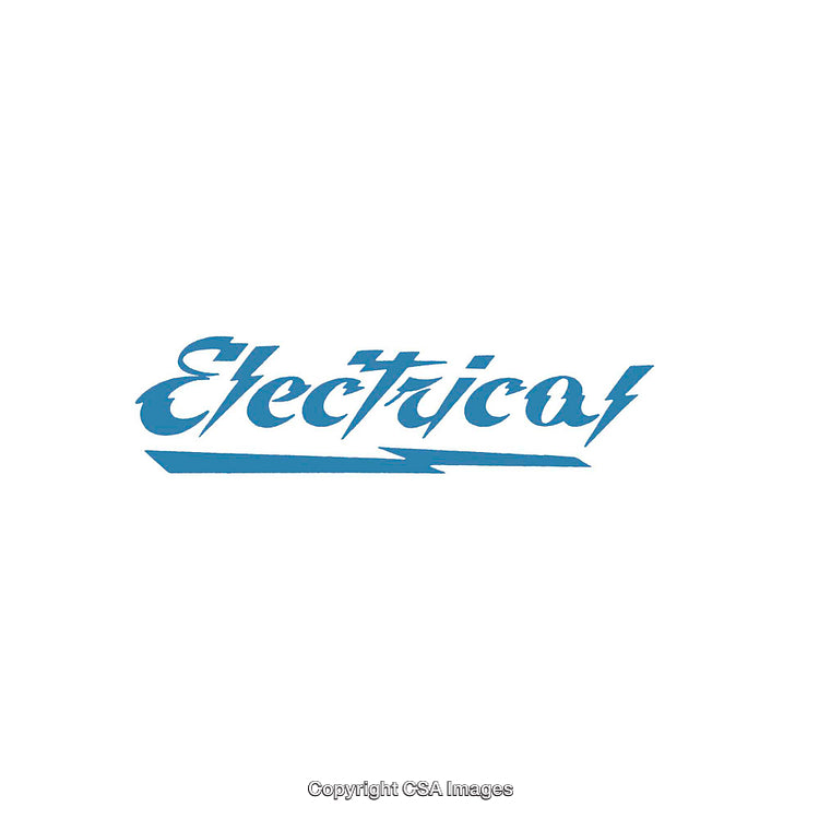 Blue Stylized Typography Displaying the Word 'Electrical' with Lightning Icon
