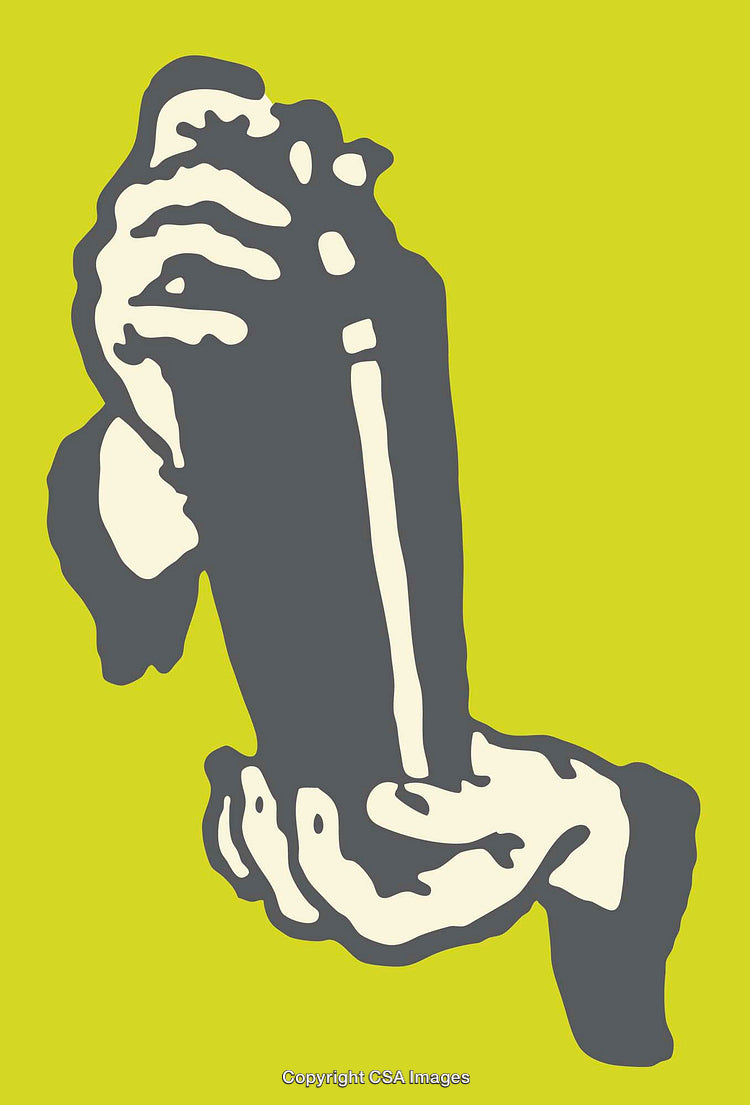 Stylized Illustration of a Hand Holding a Shaker in a Bold Design