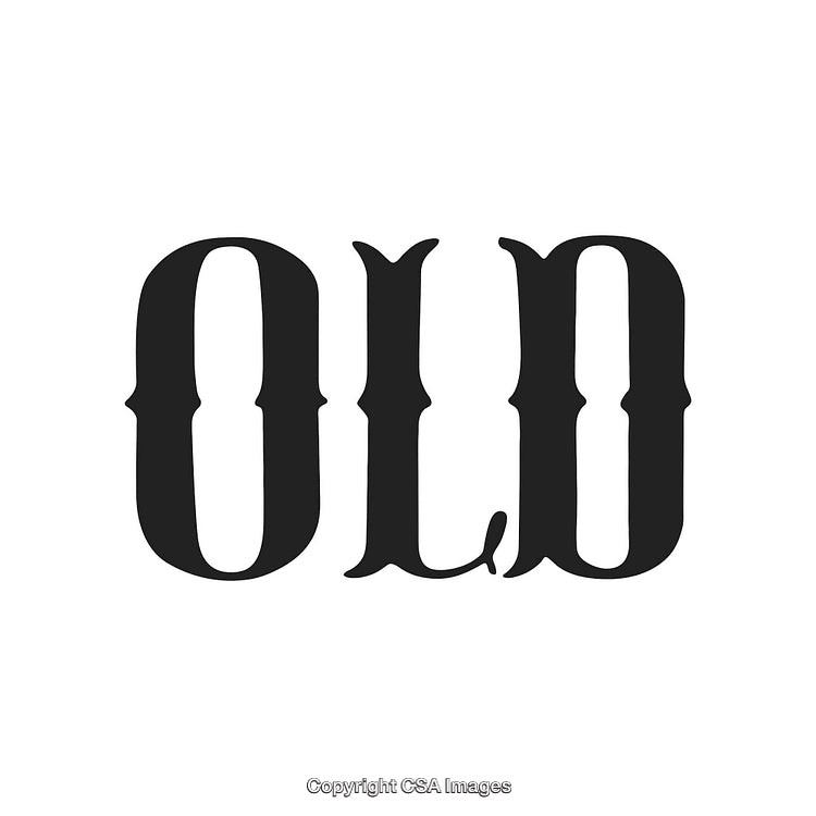 Vintage Typography Illustration Featuring the Word 'Old' in Bold Serif Font