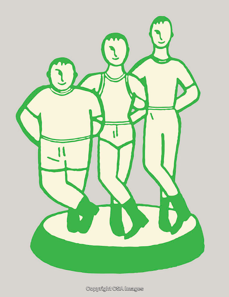 Abstract Line Art Illustration of Three Diverse Individuals Together