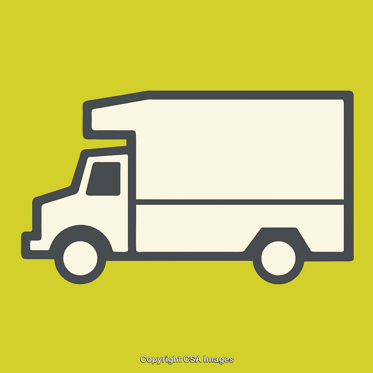 Illustration of a Delivery Truck in Bold Minimalistic Style