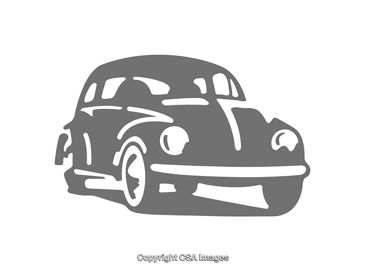 Stylized Classic Car Icon with Minimalist Design in Monochrome