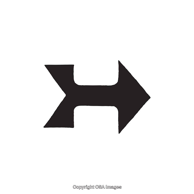 Minimalist Black Arrow Symbol Isolated on White Background