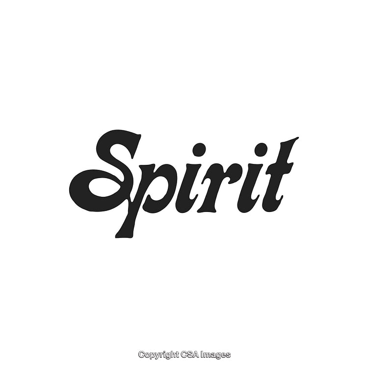 Black Script Text Reading 'Spirit' on a White Background