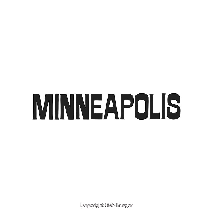 Minimalistic Typography Design Featuring the Word Minneapolis in Bold Sans Serif Font