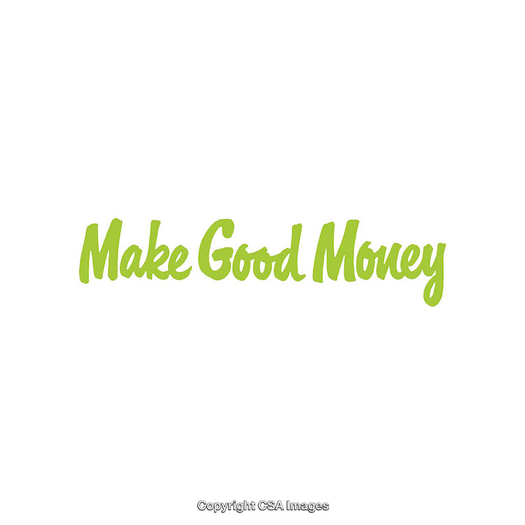 Inspirational Green Typography Promoting Financial Success and Ethical Earning