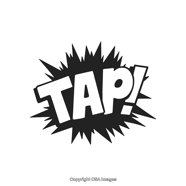 Comic Style 'Tap!' Sound Effect Word Art With Starburst Design
