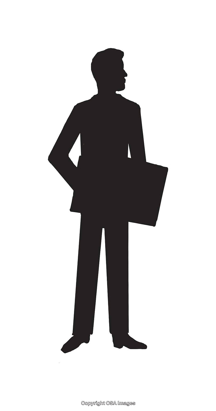 Silhouette of a Businessperson Holding a Document in Hand