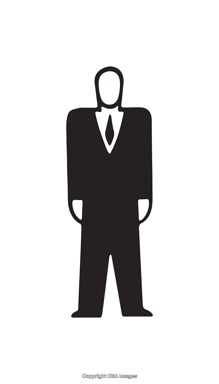 Minimalist Black and White Businessman Icon Illustration
