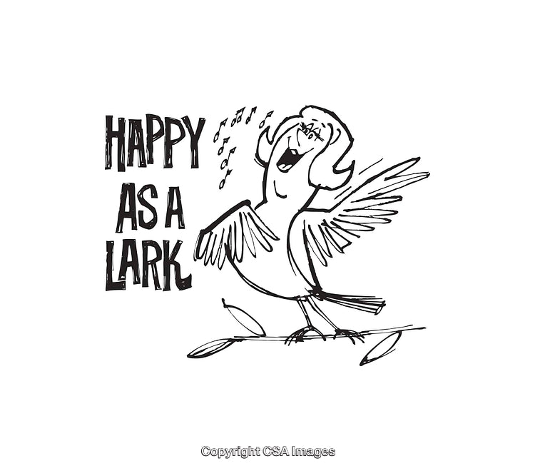 Cheerful Line Art of a Singing Bird With Text Design