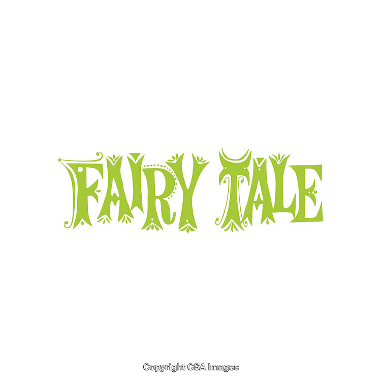 Green Text Art Illustrating the Phrase 'Fairy Tale' in a Decorative Style