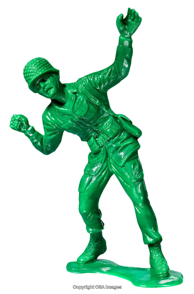 Classic Green Plastic Toy Soldier Figurine in Dynamic Pose
