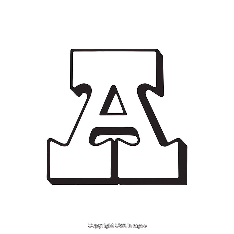 Bold Black Letter A in Decorative Typography Style