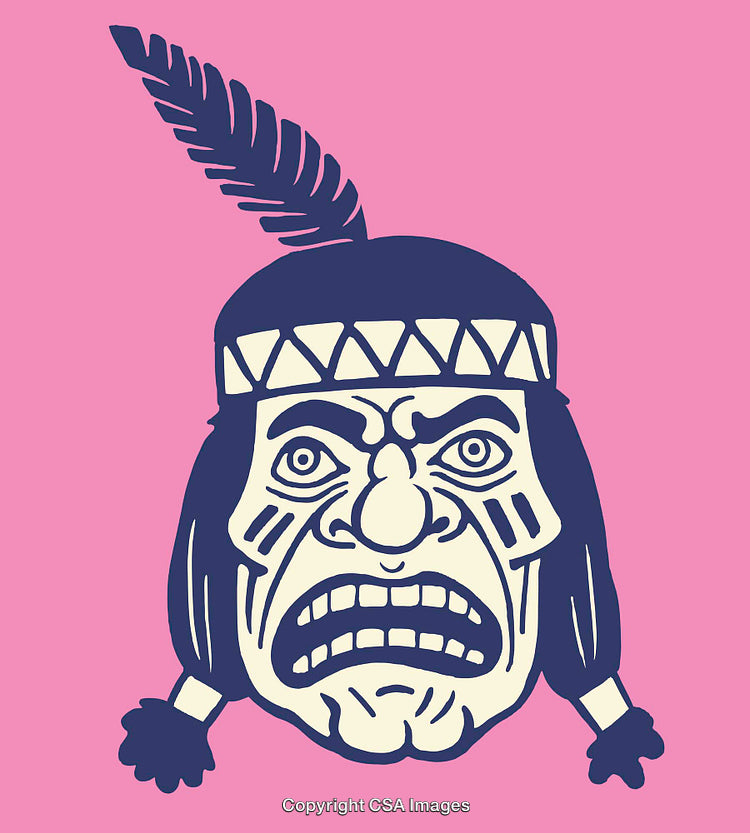 Colorful Illustration of a Stylized Face with Feather Details