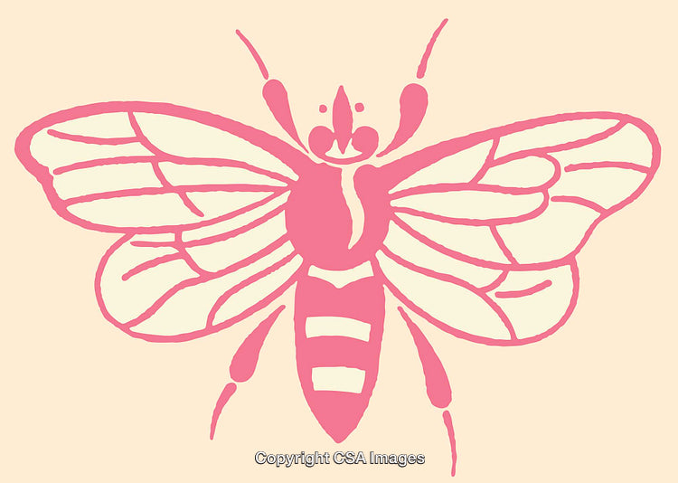 Abstract Pink Bee Illustration on a Light Background
