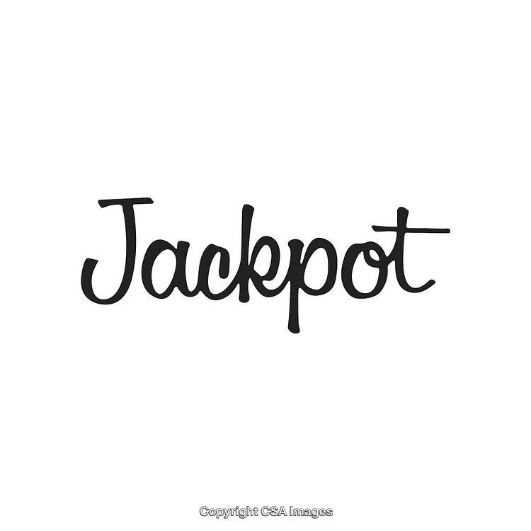 Handwritten Jackpot Calligraphy With Minimalist Black Letters on White Background