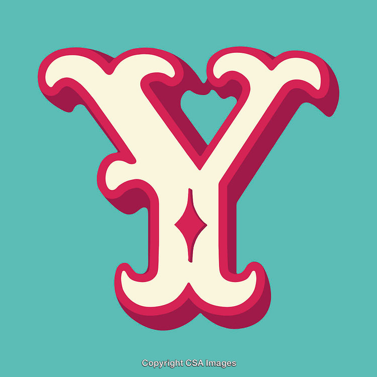 Bold Stylized Letter Y with a Vibrant Shadow Effect