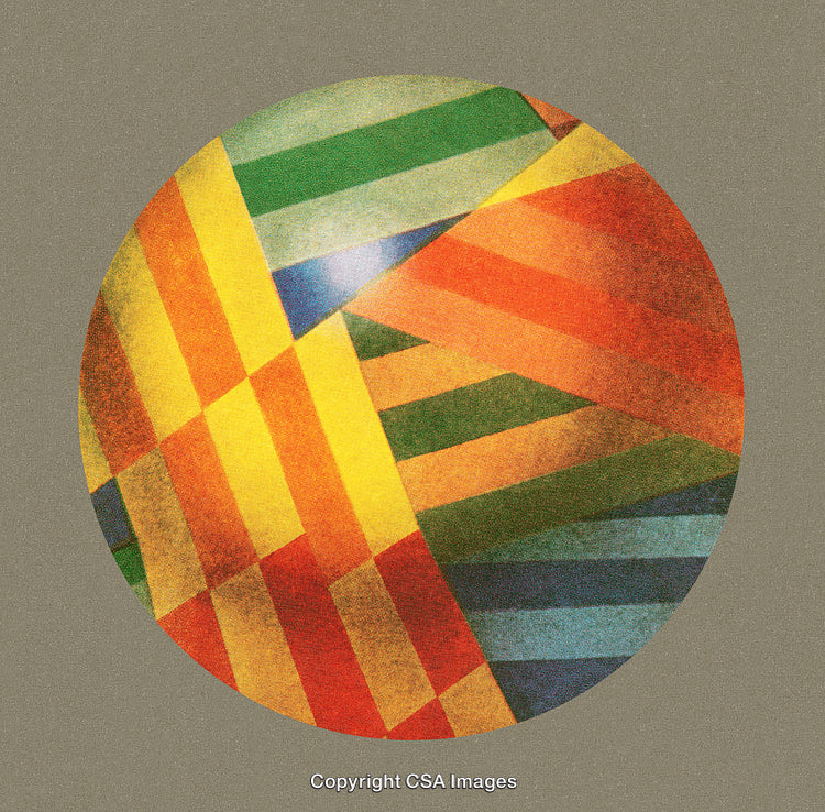 Geometric Circle Design With Bold Colorful Patterns and Abstract Shapes