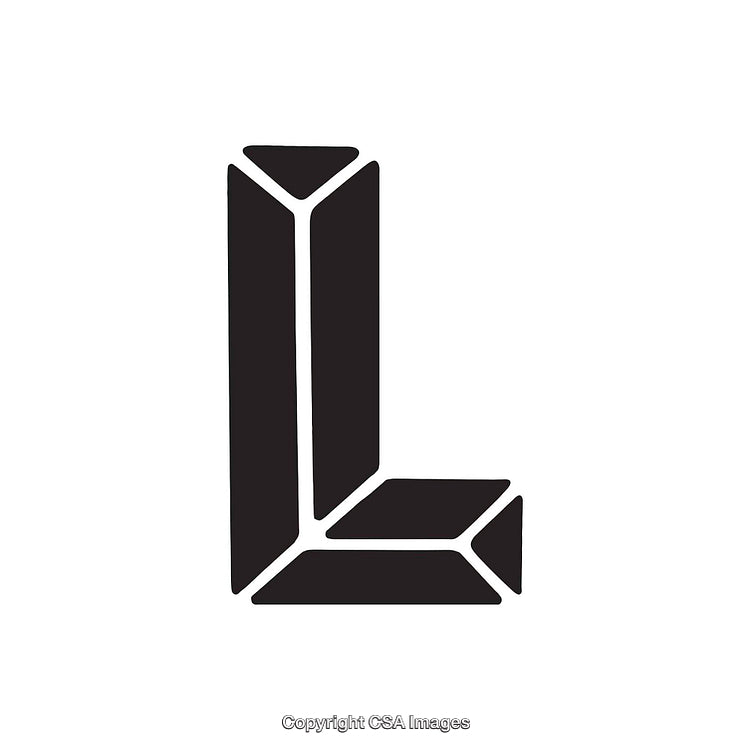 Stylized Black Letter L Design on a White Background