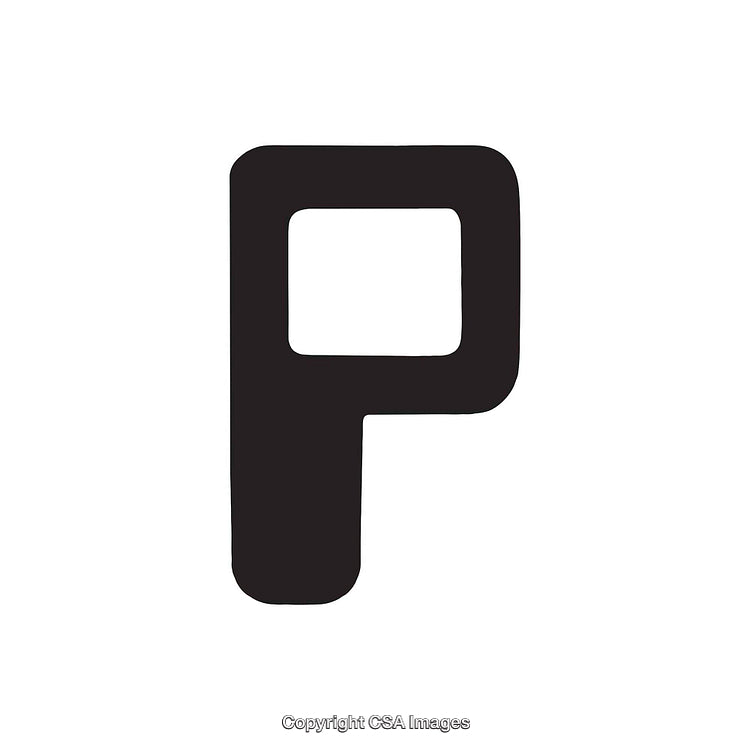 Minimalistic Black Letter P on a Clean White Background