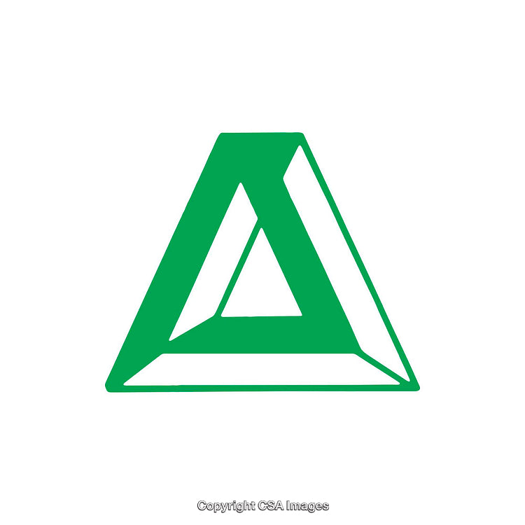 Modern Green Delta Symbol on White Background