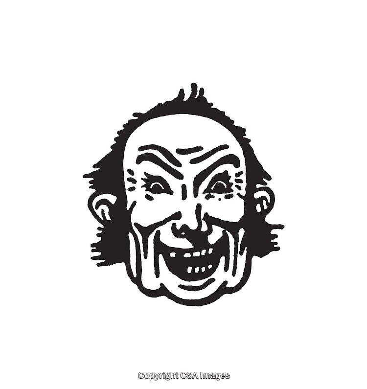 Abstract Black and White Line Art Depicting Expressive Human Face