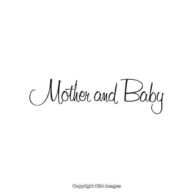 Elegant Mother and Baby Calligraphy Typography in Black and White