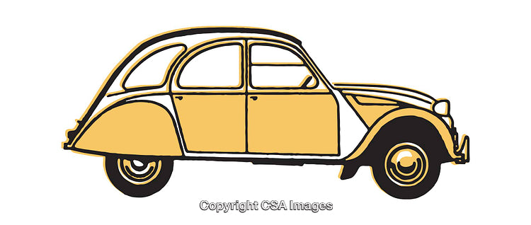 Retro Illustration of a Stylish Classic Vintage Car Profile
