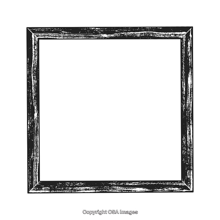 Simple Black and White Rectangular Rustic Border Illustration