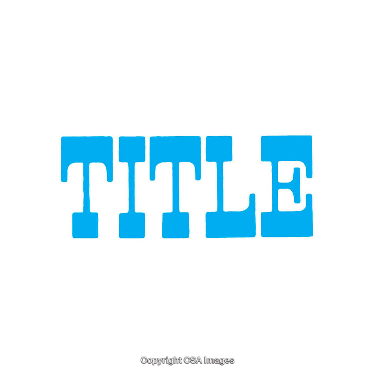Blue Stencil Title Graphic on Clean White Background