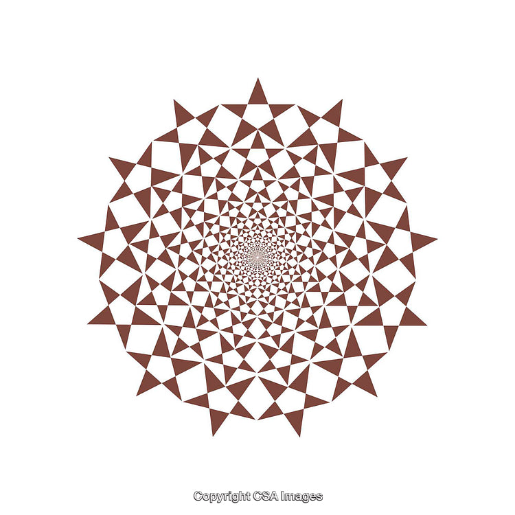 Geometric Pattern with Circular Star Shapes in Abstract Brown Design
